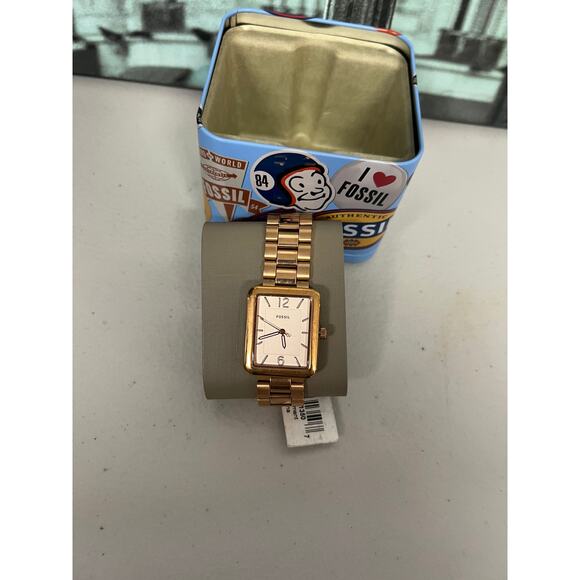 NWT Fossil ES4156 Atwater Women Rose Gold Square Stainless Steel Quartz Watch main image 6